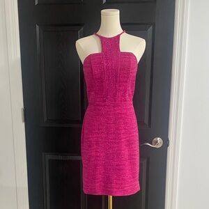 Jovani Fuchsia Sparkle Mini Dress